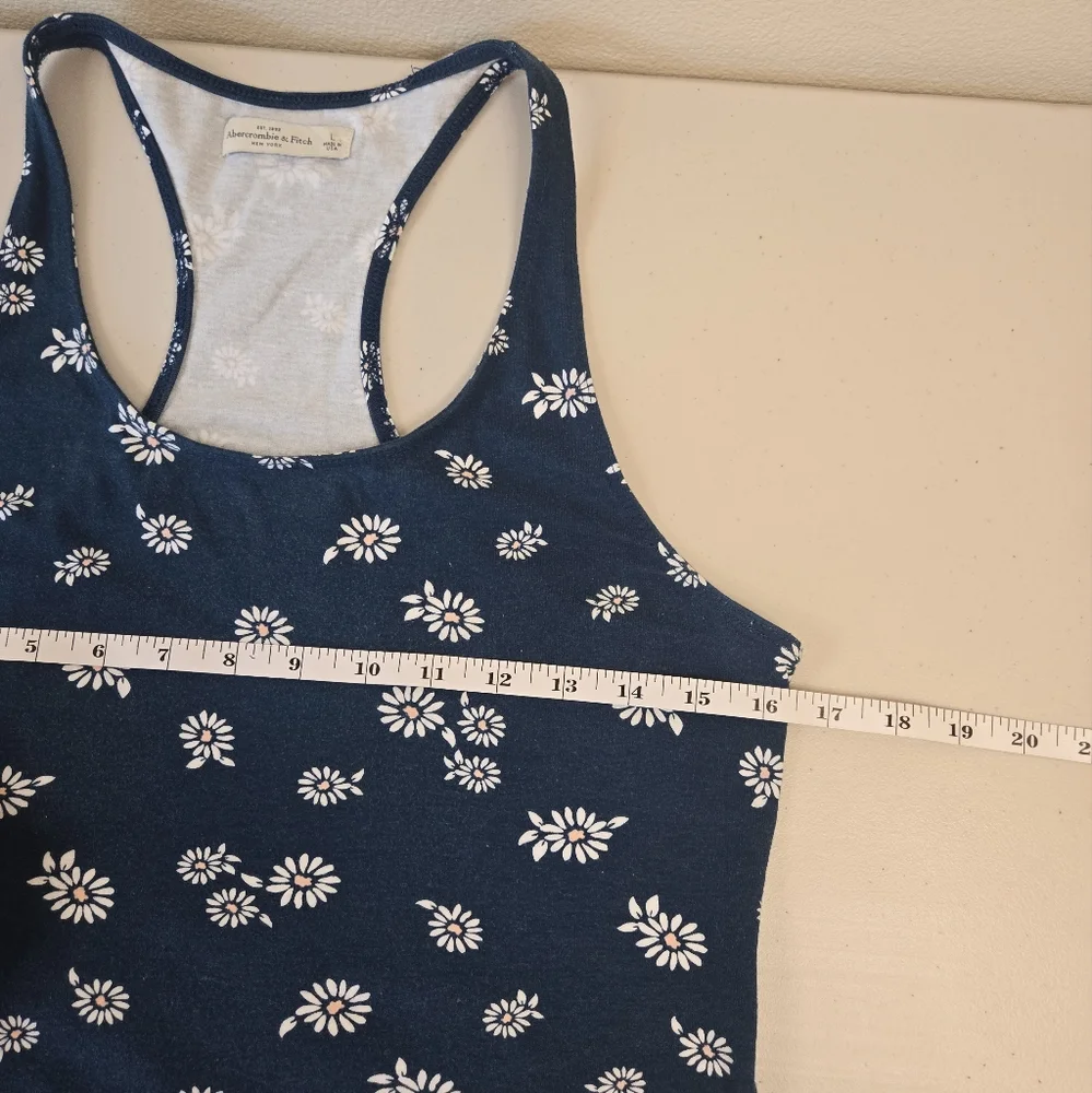 Abercrombie & Fitch Daisy Print Maxi Dress Blue Size Large